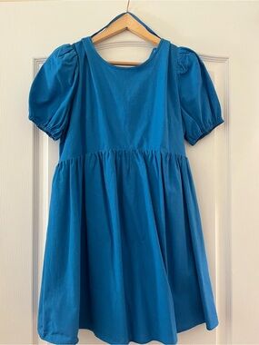Women’s ' Teal Puff-Sleeve Cotton Dress